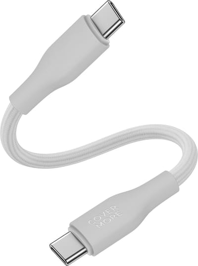 Korte usb C kabel - Super fast charge en quick charging - Oplaadkabel - Datakabel - Snellader - Geschikt voor Samsung galaxy telefoon en tab - 30cm - Kort - Stevig - Lange levensduur - Wit