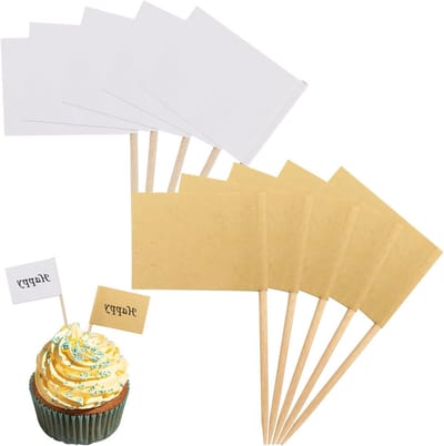 100 Stuks Lege Labels voor Feestjes, Ideaal voor Buffet, Cocktails, Cupcakes en Kaasgerechten