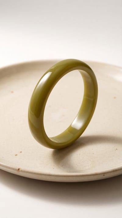 Lundholm May Armband Dames – Statement Bangle Olijf Groen – Grote Acryl Armband – Trendy Dames Armband Cadeau voor Vriendin – Scandinavisch Design
