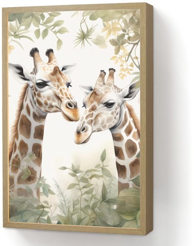 Wandlamp 40x60 cm - Oplaadbaar - Dieren - Giraffe - Bladeren - Kinderen - Wandlampen binnen woonkamer - Slaapkamer lamp - Decoratieve nachtlamp - Vloerlamp draadloos