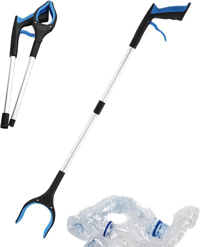 Grijpstok Opvouwbaar - Reikgereedschap Hulpmiddel - Dagelijks Hulpje - Antislip Siliconen Klauw - 83 cm Lengte - Blauw