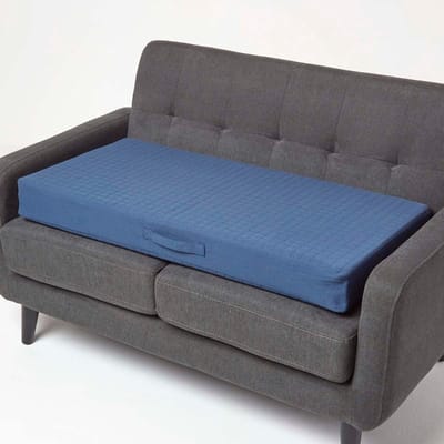 Homescapes bankkussen 100 x 50 cm voor tweezitters - orthopedisch zitkussen donkerblauw