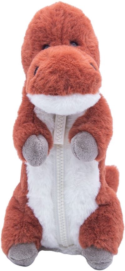 Cute since 1999 - Dinosauruspark - Roodbruine Dinosaurus Etui- Zachte pennenzak - etui meisjes en jongens vanaf 12 maanden - 26cm x 9cm