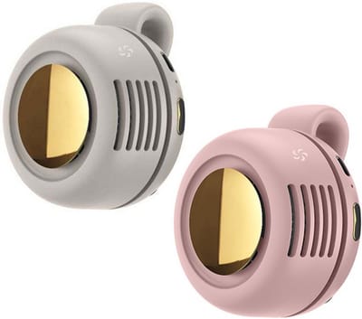 Mini Ventilator - 2 Stuks - Clip-On Ventilator - Oplaadbare USB Ventilator - Portable Clip Fan - Nekventilator - USB Oplaadbare Stille Bladeless Ventilatoren - Verstelbare - Geschikt Voor Buiten, Op Reis En Op Kantoor - Roze, Wit