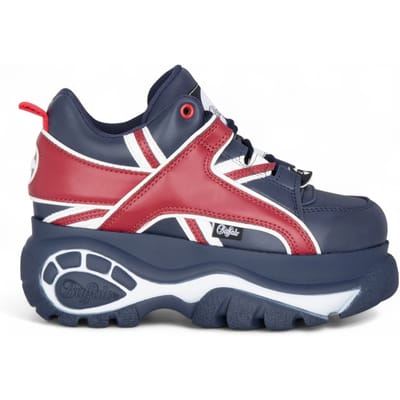 Buffalo Dames Blauw/Rood Chunky Platform Fashion Sneakers - 1339-14