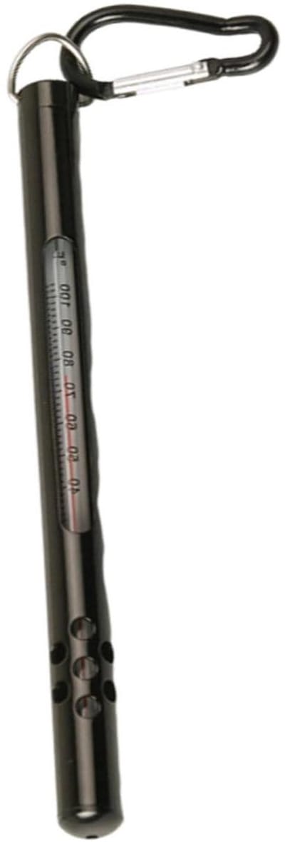 Pen Thermometer - Watermeter Meetinstrument - Water Temperatuur - Metalen Behuizing Karabijn - 15 Centimeter - Zwart