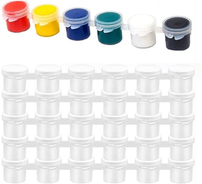 Dailygoody - Lege verfstrips - Mini verfpotten - Herbruikbaar ontwerp - Transparant - 30 vakjes - Geschikt voor kunst en handwerk - 15 ml