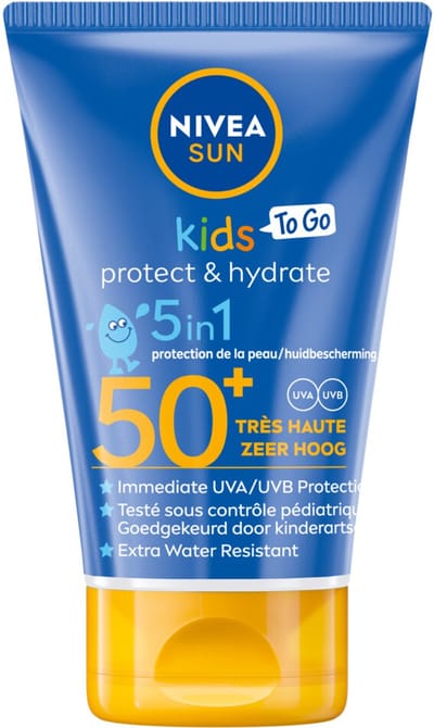 NIVEA Sun Protect & Hydrate Zonnebrand Kids Travelsize SPF 50+ - 3 x 50 ml - Voordeelverpakking