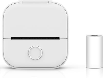 DrPhone PIX15 inktloze Mini Printer Sticker Maker - Inktloze printer - Draagbare Bluetooth Thermische Instant Fotoprinter - Wit