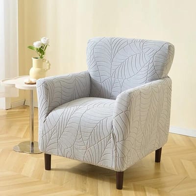 Bladeren Jacquard Kuipstoelhoes Stretch Clubbankhoes Bank Leunstoel Hoeslaken Elastische Eénpersoonsbankhoezen Woonkamer Bar