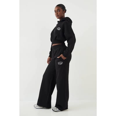 Dames DSGN Studio Sport Bubble Straight Leg Jogger | Zwart | Maat: Small