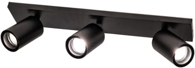 Lumidora Opbouwspot 75508 - DANNY IP - 3 Lichts - GU10 - Zwart - Metaal - Badkamerlamp - IP44