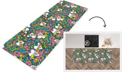 Keukenloper - Loper keuken - Meisje - Liefde - Patronen - Love - 150x50 cm - Keukenloper vinyl