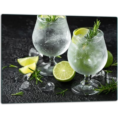 TMK ArtDeko Serie - Glazen Snijplank - 52x40cm - Inductiekookplaat - Drinkmotief