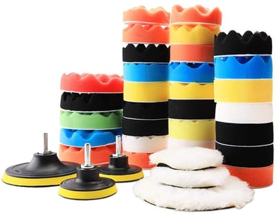 Complete Polijstset met 39 Stukken, Flexibele en Wasbare Pads voor Auto Schuren, Polijsten en Waxen