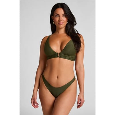 Hunkemöller Hoog uitgesneden Bikinibroekje Luna Groen