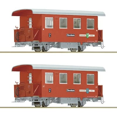 Roco 6240003 H0e set van 2 smalspoorwagons van de Zillertalbahn