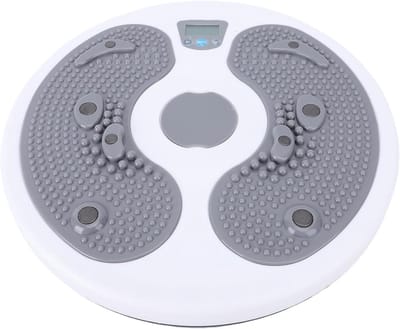 Taille Trainer - Buik Draai Schijf - Thuis Fitness - Met Digitale Teller - 28 x 28 cm - Grijs