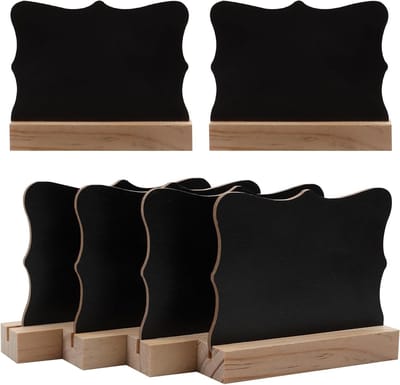 Set van 6 Witte Mini Krijtborden, Ideaal voor Schrijven, Buffet Presentaties en Bruiloften