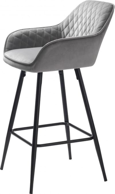 Nordic Home - Bernt barstoel - velvet - grijs