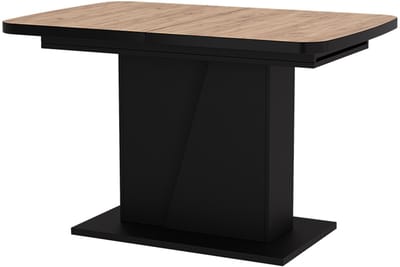 Vicco Eettafel Fenaro, Goudkleurig Eiken/Zwart, 120-160 x 80 cm uitschuifbaar