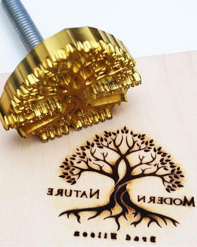 Hout Brandijzer - Logo Stempel - Ambachtelijk Ontwerp - Gepersonaliseerd Metaal - 3.8cm - Zilver