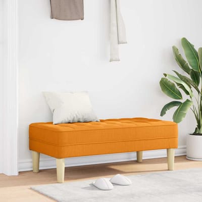 vidaXL - Bank - met - kussen - Dongeel - 113 - x - 57 - x - 39 - cm - Stof