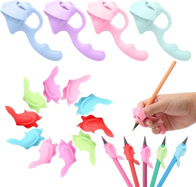 Set van 14 ergonomische schrijfhulpen voor kinderen, penhouder voor rechts- en linkshandigen, verbeter schrijfhouding en grip met deze schrijfhulpmiddelen