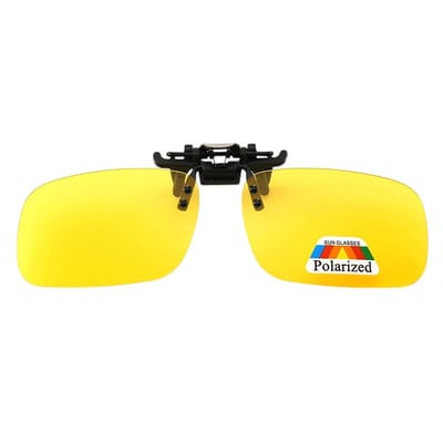 Fako Fashion - Clip On Voorzet/Overzet/Opzet Zonnebril - Clip-On Polarized - Polariserend - Night Vision - Large - 133x40mm - Geel
