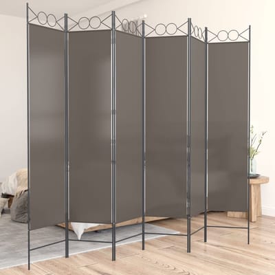 vidaXL - Kamerscherm - met - 6 - panelen - 240x220 - cm - stof - antracietkleurig