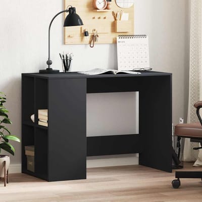 vidaXL - Bureau - 102x50x75 - cm - bewerkt - hout - zwart