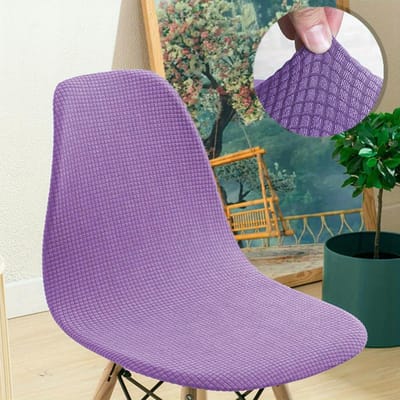 Jacquard Ambachtelijk Waterdichte Shell Stoelhoes Korte Rug Stoelhoezen Verstelbare Eetkamer Stoelhoezen Voor Bar Feest Huis Dagelijks Gebruik 1pcs chair cover paars