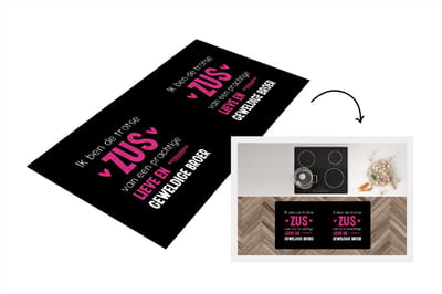 Keukenloper - Loper keuken - Ik ben de zus - Broer - Quotes - Spreuken - Zus - 120x60 cm - Keukenloper vinyl