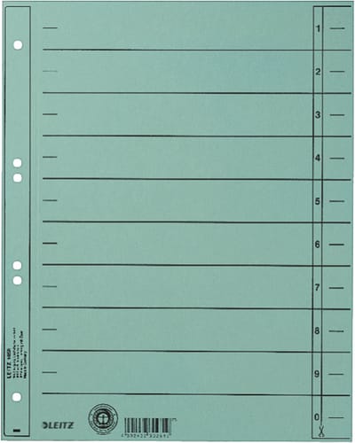 LEITZ scheidingsbladen, A4 overbreed, manillakarton 230g/m2, geel