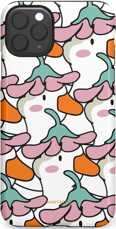 Casetastic Hoesje Geschikt voor Apple iPhone 11 Pro Max - Stijlvolle Beschermende Duo-layer Case - Bloempjeshoed