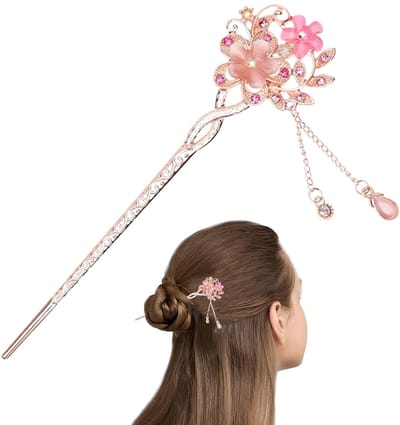 Dailygoods- Haarspelden Vintage - Dubbele Bloem/Kwast - Retro Haardecoratie - Geschikt voor Vrouwen - Duurzaam Materiaal - Creatief Ontwerp