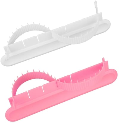Dailygoods- Fondant Decoratie Set - 2 Stuks Taartversiering - Verstelbare Boog Ruler - Bakaccessoire - Plastic - 17.5x4.2cm - Taartdecoratie