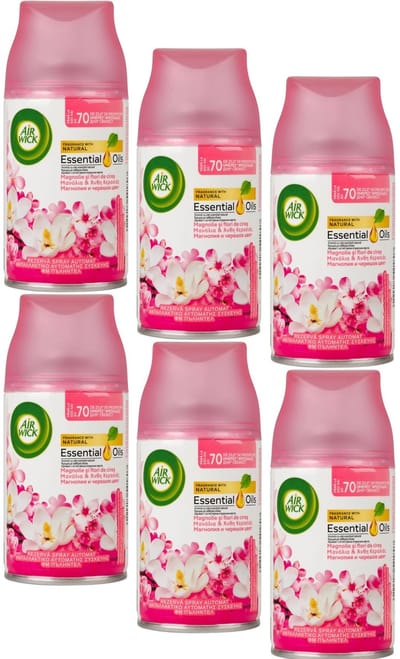 Air Wick - Luchtverfrisser - Navulling - Essential Oils Magnolia & Kersenbloesem - 250ml x 6