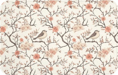WC mat 80x50 cm - Antislip - Kersenbloesem - Mus - Roze - Toiletmat - Vloermat - Douchemat - Toilet tapijt - Toiletmatten