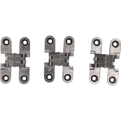 3 Pièces Mini Charnières de Serrure de Porte 43 mm Invisibles 180 Degrés Alliage de Zinc Charnière Croisée pour Armoire Boîte à Bijoux