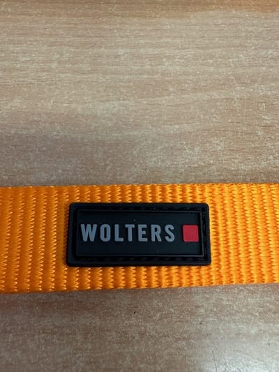 WOLTERS Cat & Dog Professional Comfort Hondenriem Maat XL (Riem 125cm x 25mm) Oranje / Grijs