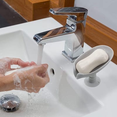 Zeephouder - Zeepdoos - Zuignap - Zeepschaaltje - Zeepbakje Douche & Badkamer - Grijs