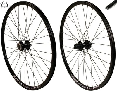 Set van 27,5 inch Fietswielen Voor en Achter - Zwart - Geschikt voor Schijfremmen