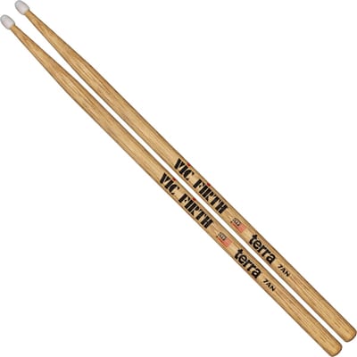 Vic Firth 7ATN Terra drumstokken hickory met nylon tip