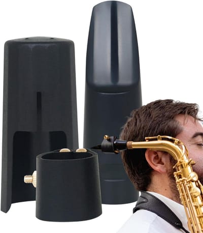 Saxofoon Mondstuk Set - Houtblazer Accessoires - Muziek Maken - Drie Delige Bescherming - Set van 3 - Zwart