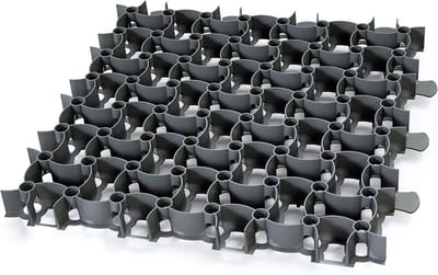 Gazonroosters 4 stuks/1m² - Puzzel Paddockplaten voor Opritten en Parkeerplaatsen (Zwart)