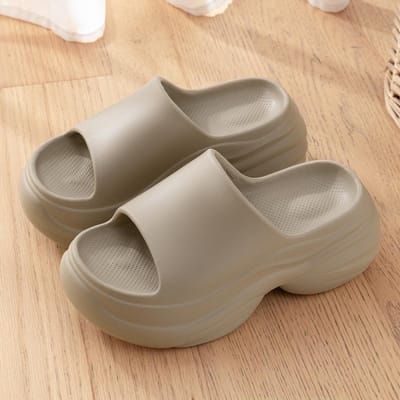 Zomer Dames Sandalen Wedge Hak Clip Teen Slides Slippers Dikke Zool Platform Schoenen Open Teen Strand Sandalen Zacht Comfortabel Buiten 36-37 bruin