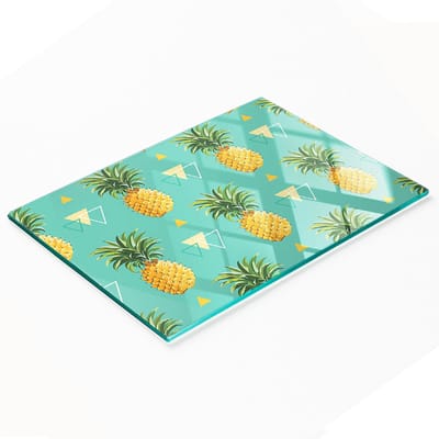 Decoratieve glazen snij- en serveerplank in ananasvorm, 80x52 cm