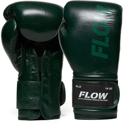 Flow - Challenge Bokshandschoenen - Echt Leer - Donkergroen 14 oz