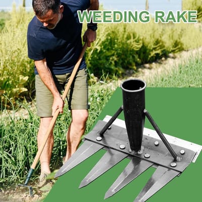 Hand Onkruidverdelger - Tuinhark - Tuinonderhoud - Koolstofstaal - 4 Tanden - Metaal
